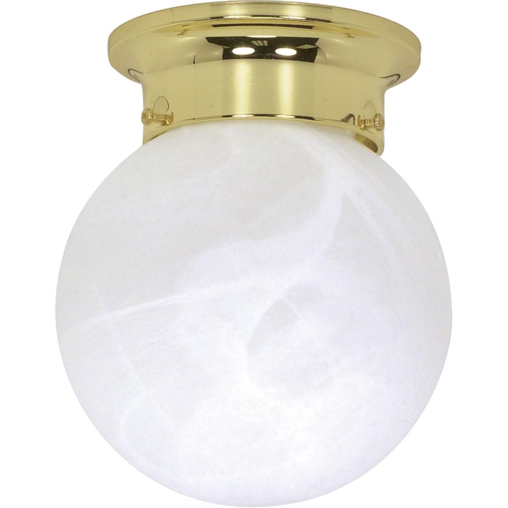 nuvo lighting Brentwood 1 Light 6 inch Polished Brass Flush Mount Ceiling Light