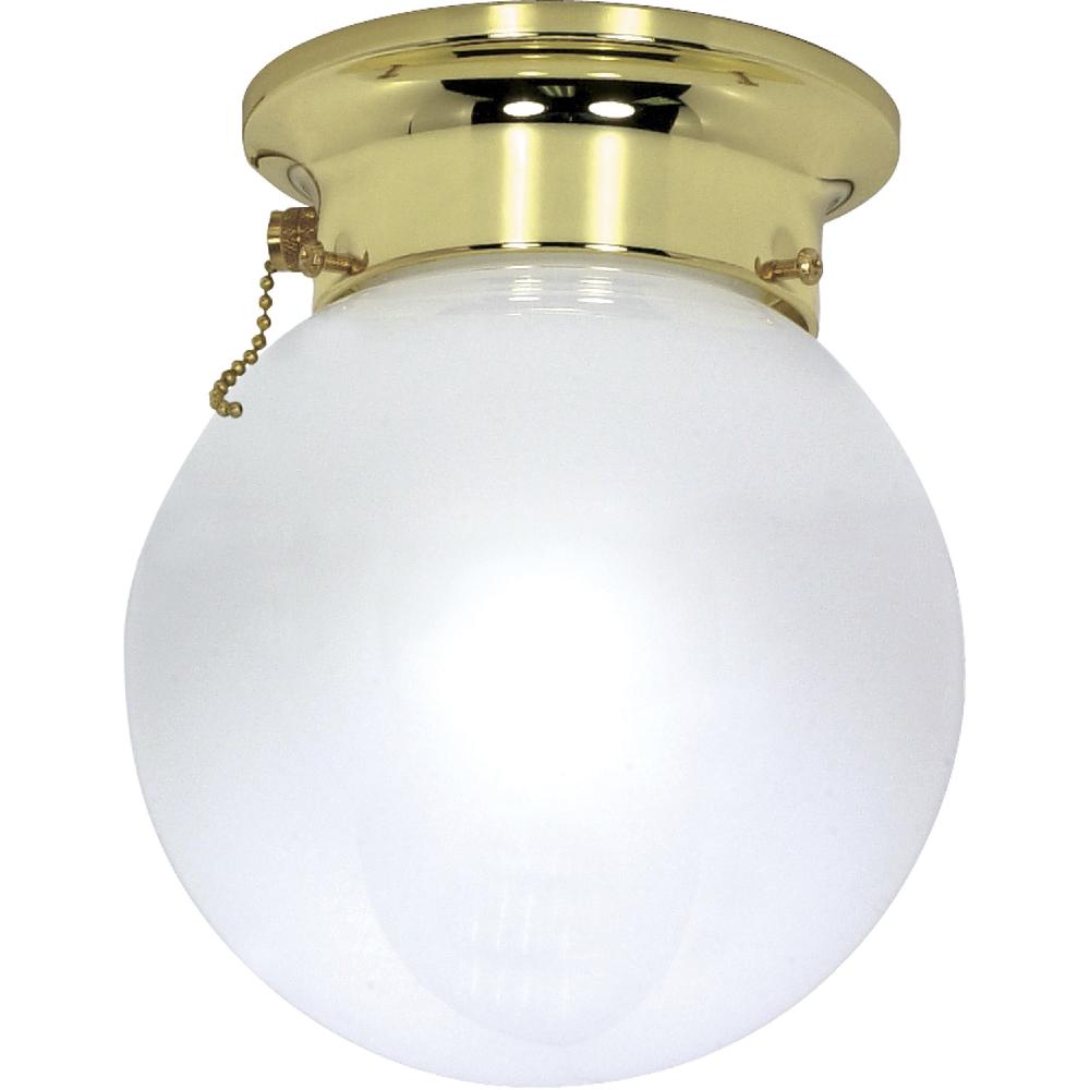 nuvo lighting Brentwood 1 Light 6 inch Polished Brass Flush Mount Ceiling Light