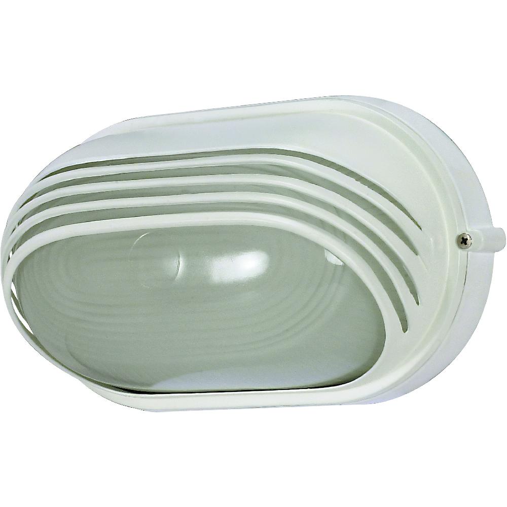 nuvo lighting Brentwood 1 Light 6 inch Semi Gloss White Outdoor Bulk Head