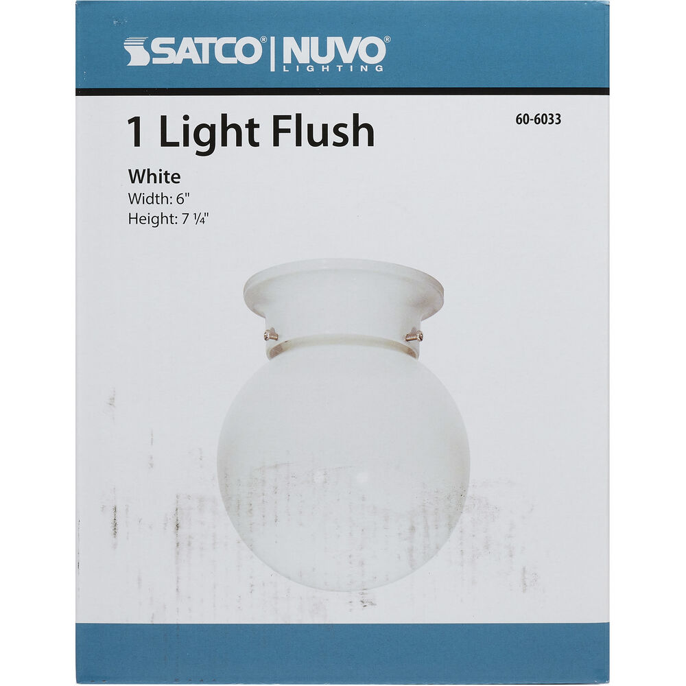 Nuvo Lighting Brentwood 1 Light 6 Inch White Flush Mount Ceiling Light