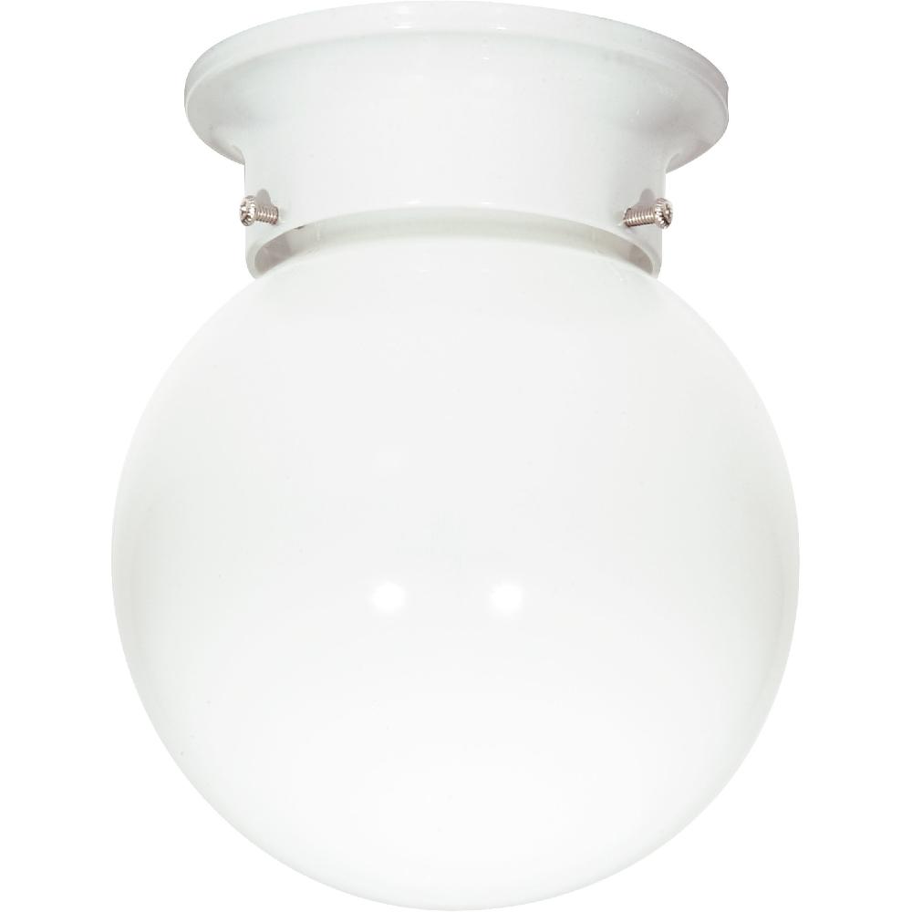 nuvo lighting Brentwood 1 Light 6 inch White Outdoor Semi Flush Mount