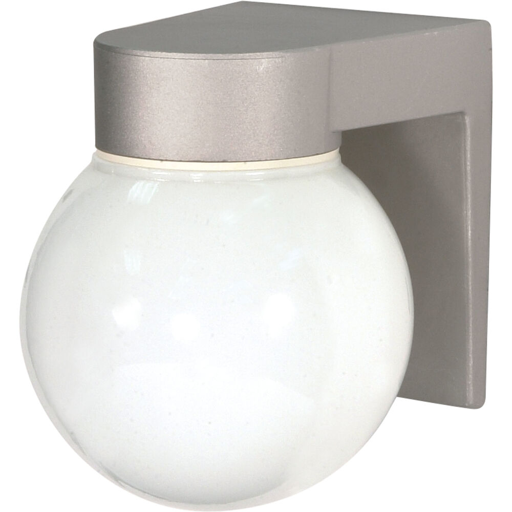 Nuvo Lighting Brentwood 1 Light 7 Inch Satin Aluminum Outdoor Wall Mount