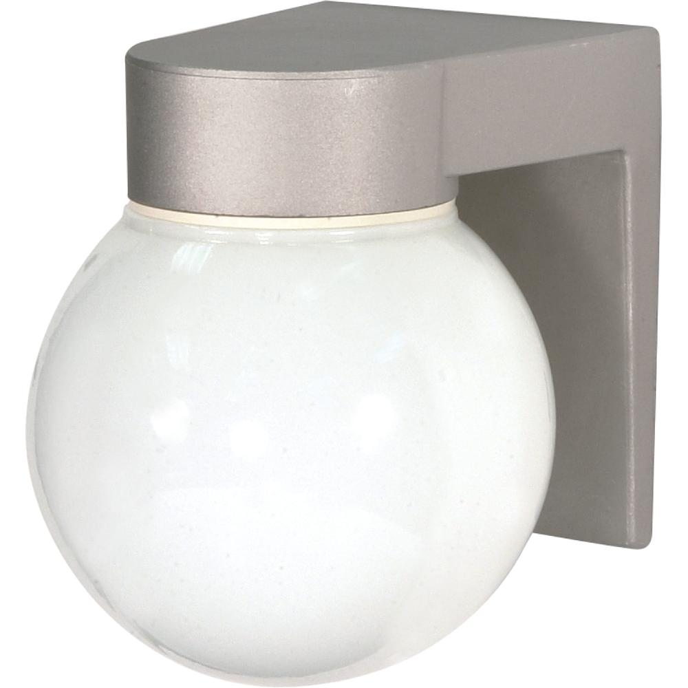nuvo lighting Brentwood 1 Light 7 inch Satin Aluminum Outdoor Wall Mount