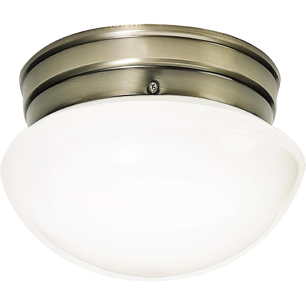 nuvo lighting Brentwood 1 Light 8 inch Antique Brass Flush Mount Ceiling Light