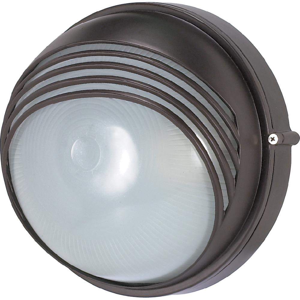 nuvo lighting Brentwood 1 Light 8 inch Architectural Bronze Outdoor Bulk Head Round Hood