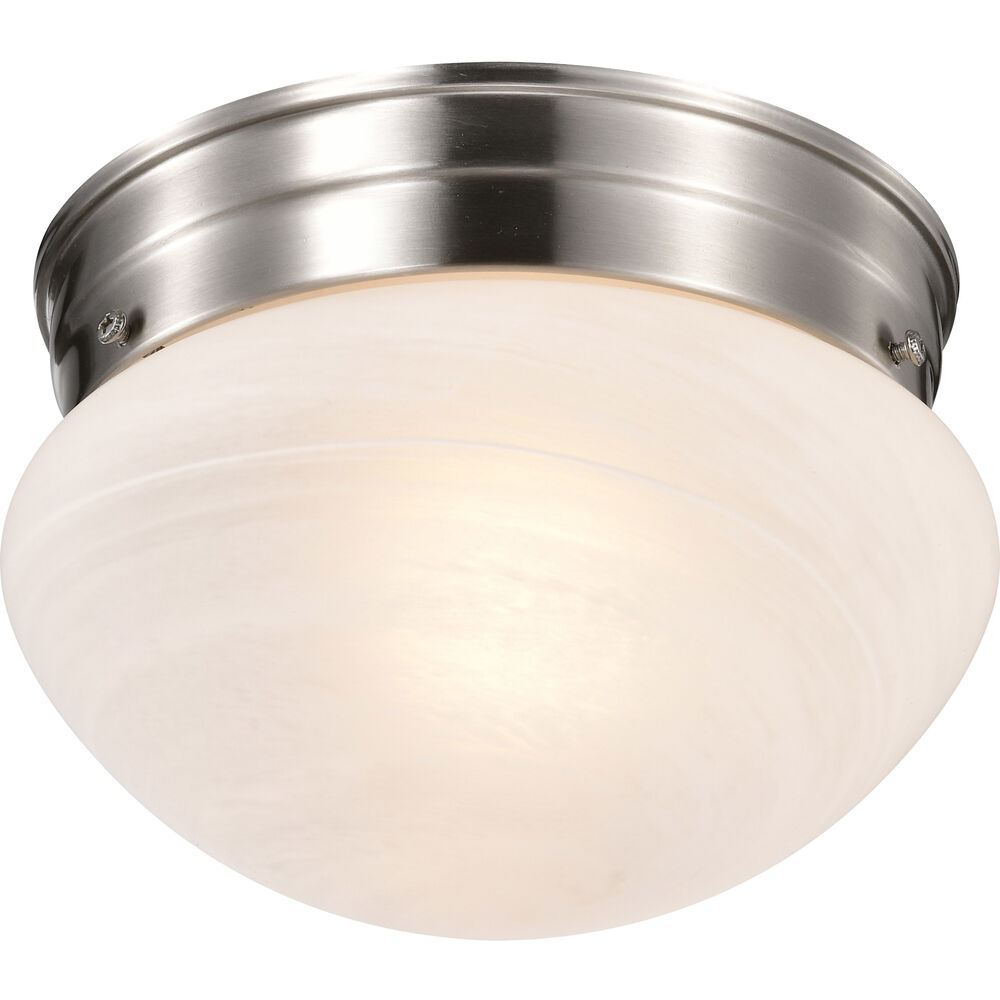 Nuvo Lighting Brentwood 1 Light 8 Inch Brushed Nickel Flush Mount Ceiling Light