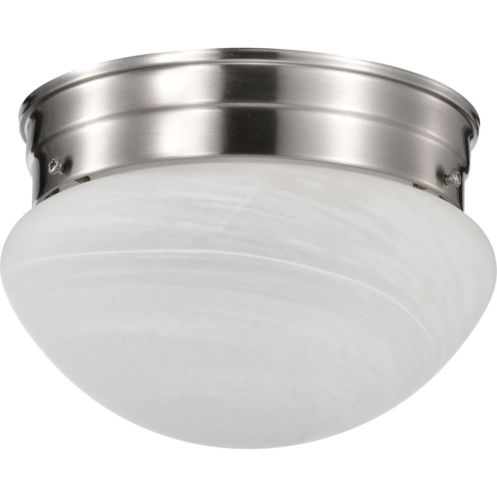 Nuvo Lighting Brentwood 1 Light 8 Inch Brushed Nickel Flush Mount Ceiling Light
