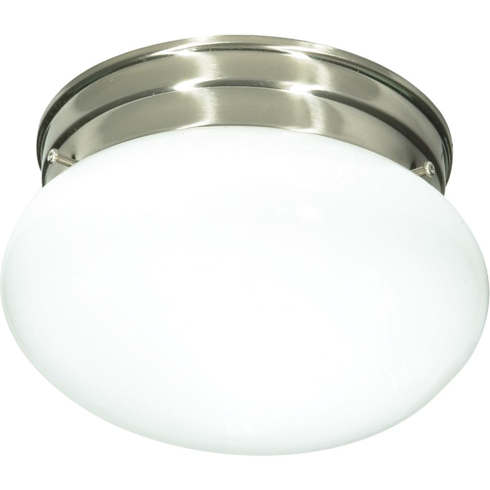 nuvo lighting Brentwood 1 Light 8 inch Brushed Nickel Outdoor Flush Mount