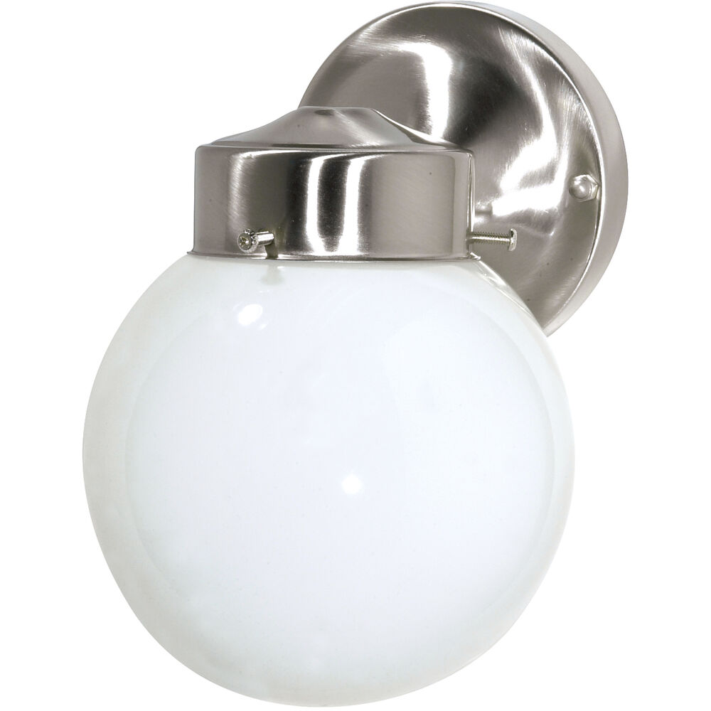 Nuvo Lighting Brentwood 1 Light 9 Inch Brushed Nickel Outdoor Wall Light