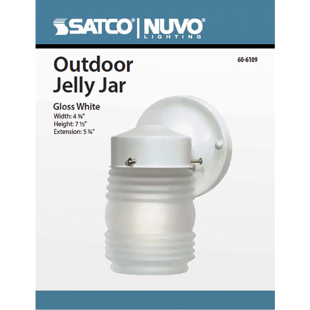 Nuvo Lighting Brentwood 1 Light 9 Inch Gloss White Outdoor Wall Lantern