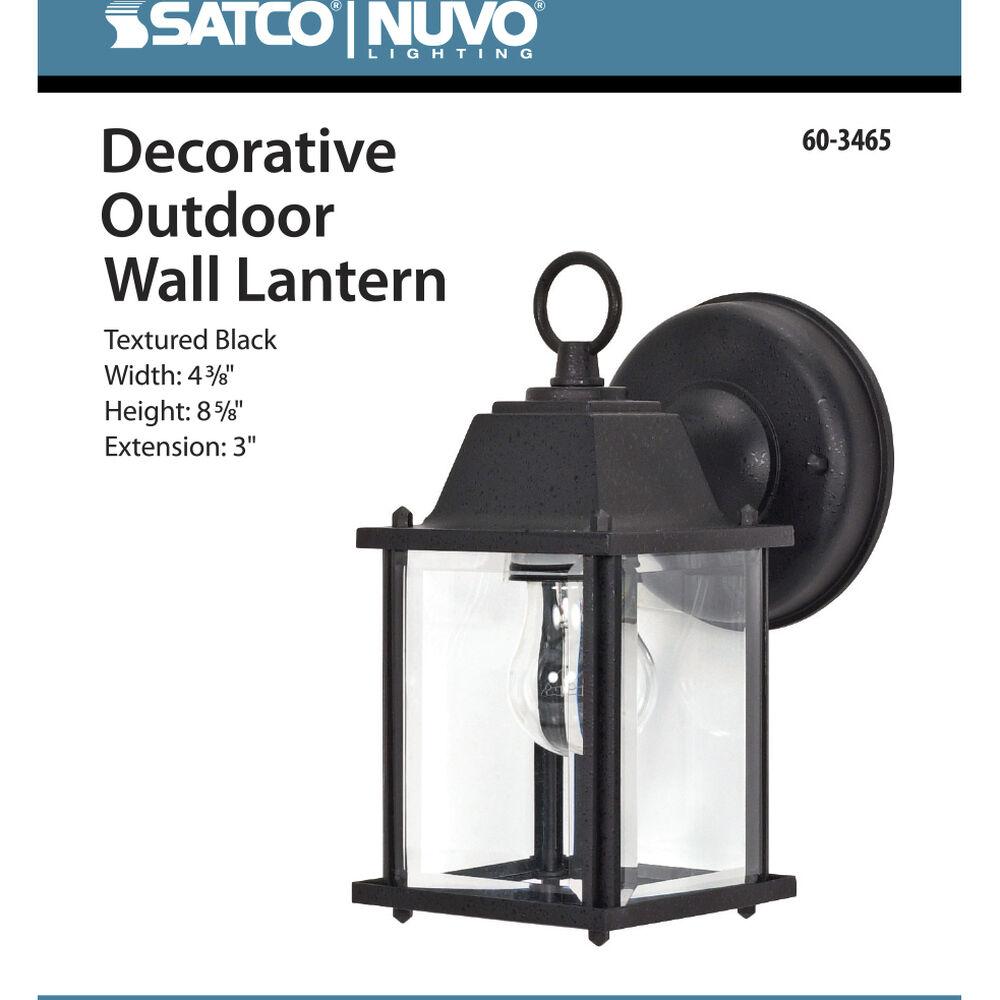 Nuvo Lighting Brentwood 1 Light 9 Inch Textured Black Outdoor Wall Fixture