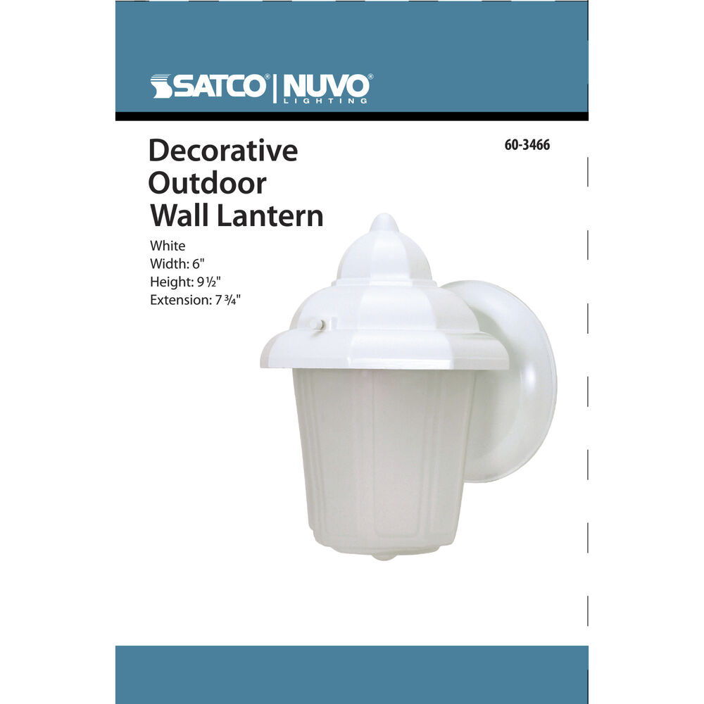 Nuvo Lighting Brentwood 1 Light 9 Inch White Outdoor Wall Lantern