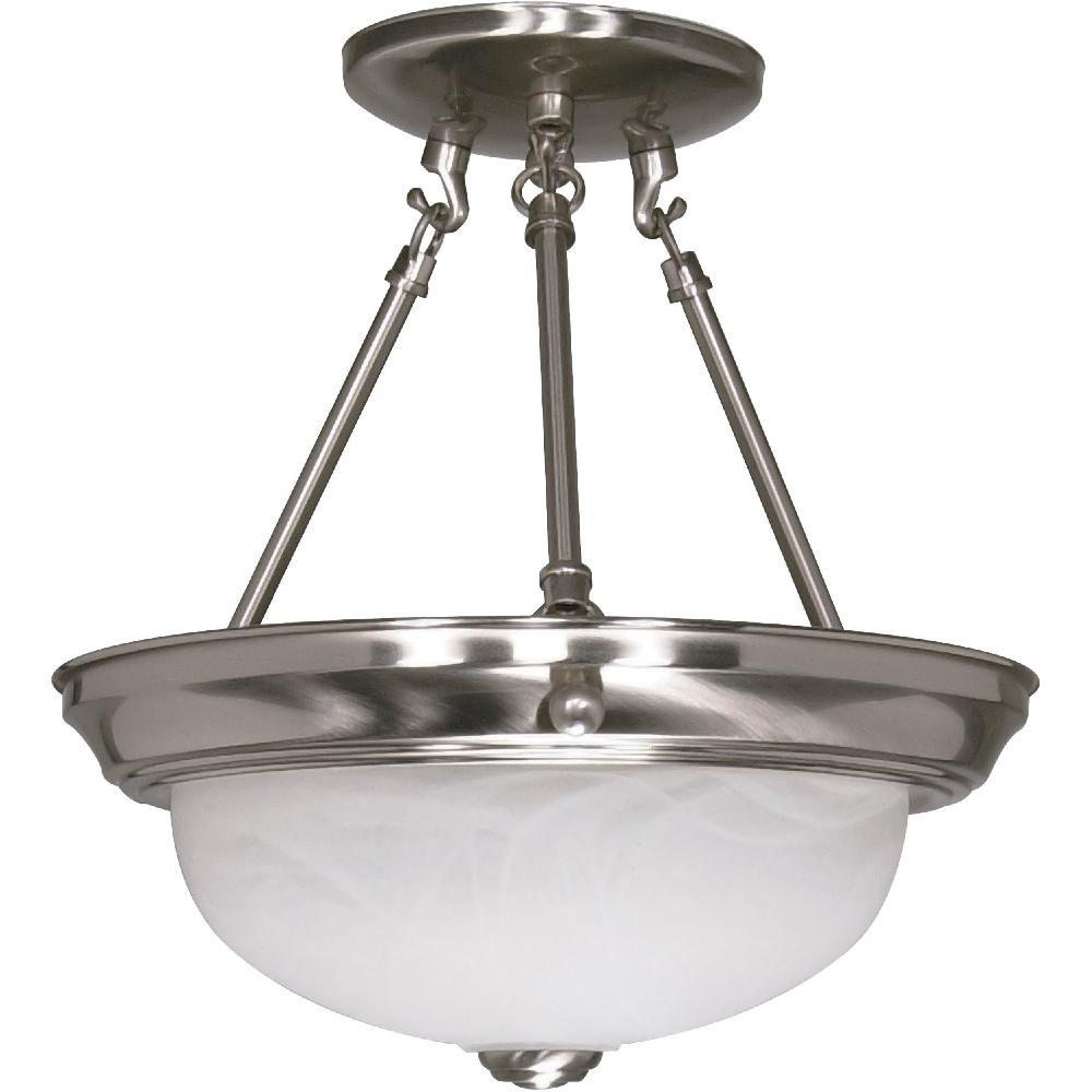 nuvo lighting Brentwood 2 Light 11 inch Brushed Nickel Semi-Flush Ceiling Light