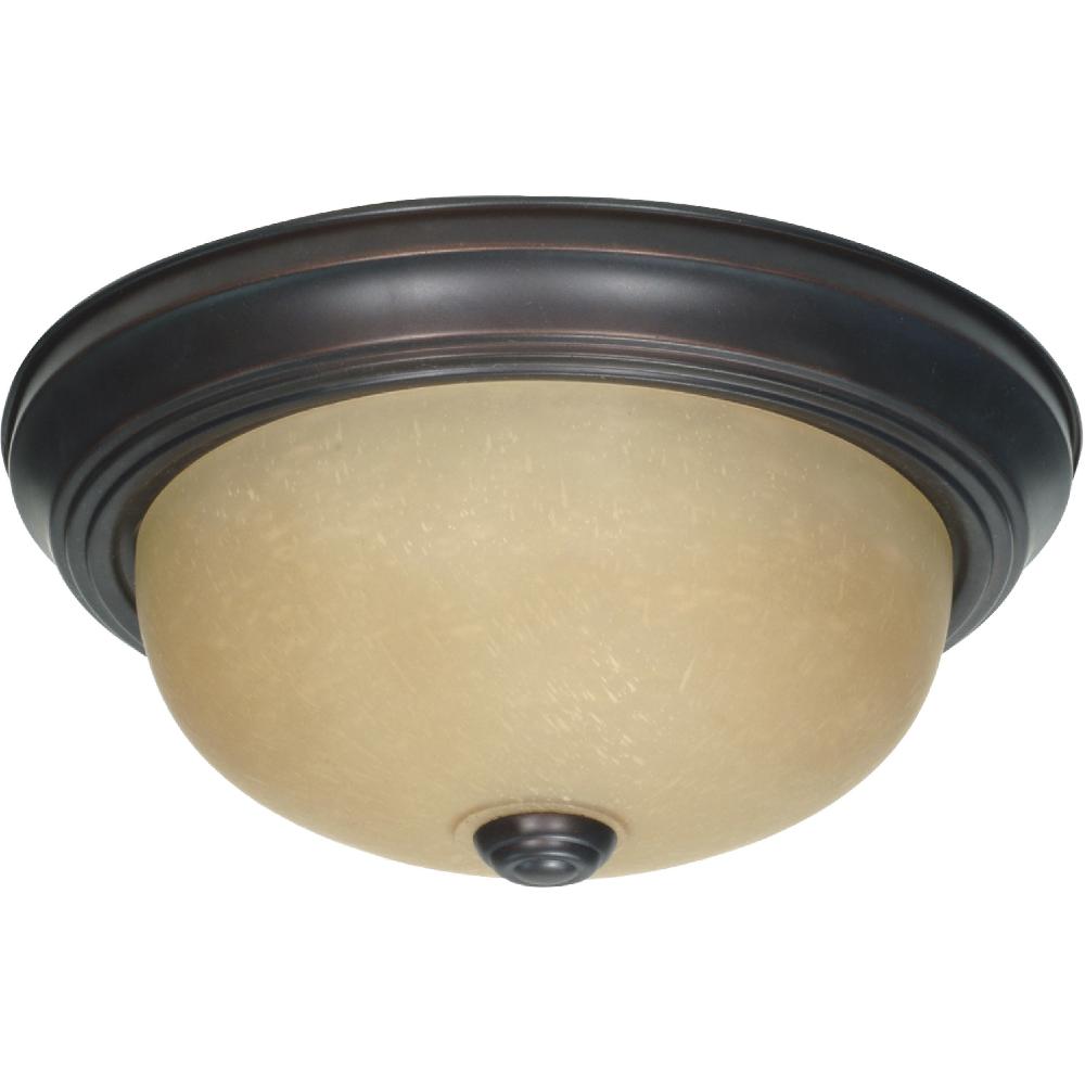 nuvo lighting Brentwood 2 Light 11 inch Mahogany Bronze and Champagne Flush Mount Ceiling Light