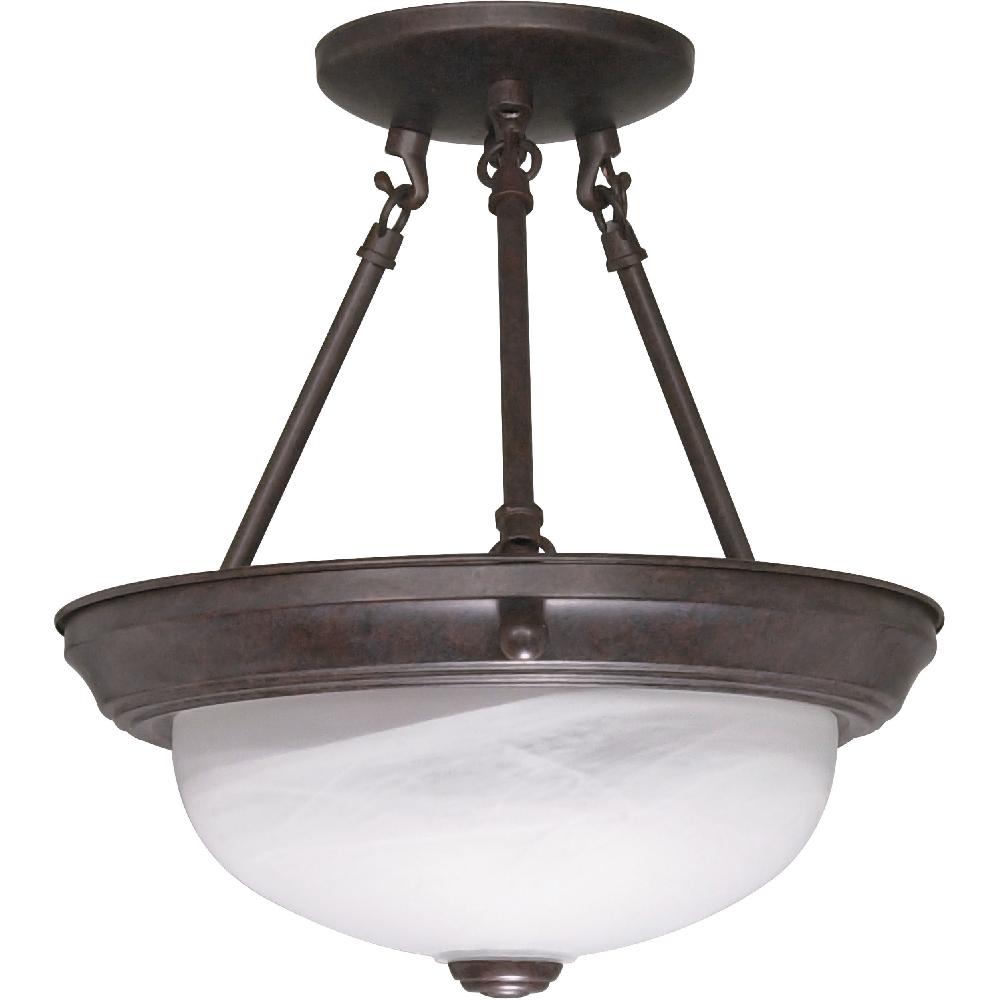 nuvo lighting Brentwood 2 Light 11 inch Old Bronze Semi-Flush Ceiling Light