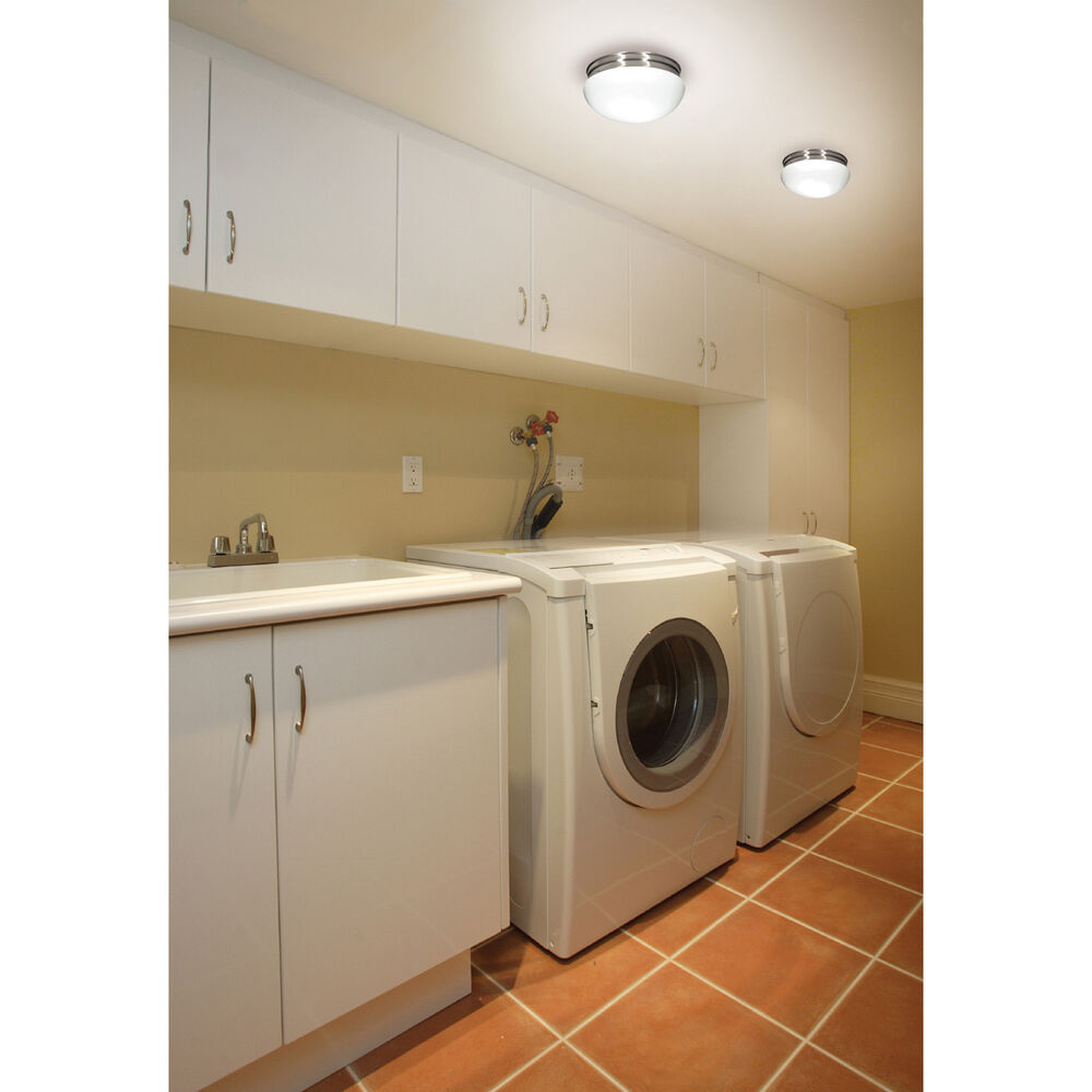 Nuvo Lighting Brentwood 2 Light 12 Inch Brushed Nickel Flush Mount Ceiling Light