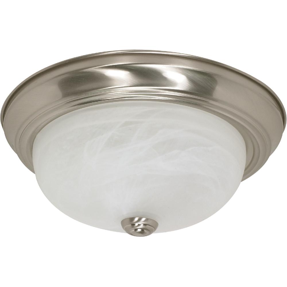nuvo lighting Brentwood 2 Light 13 inch Brushed Nickel Flush Mount Ceiling Light