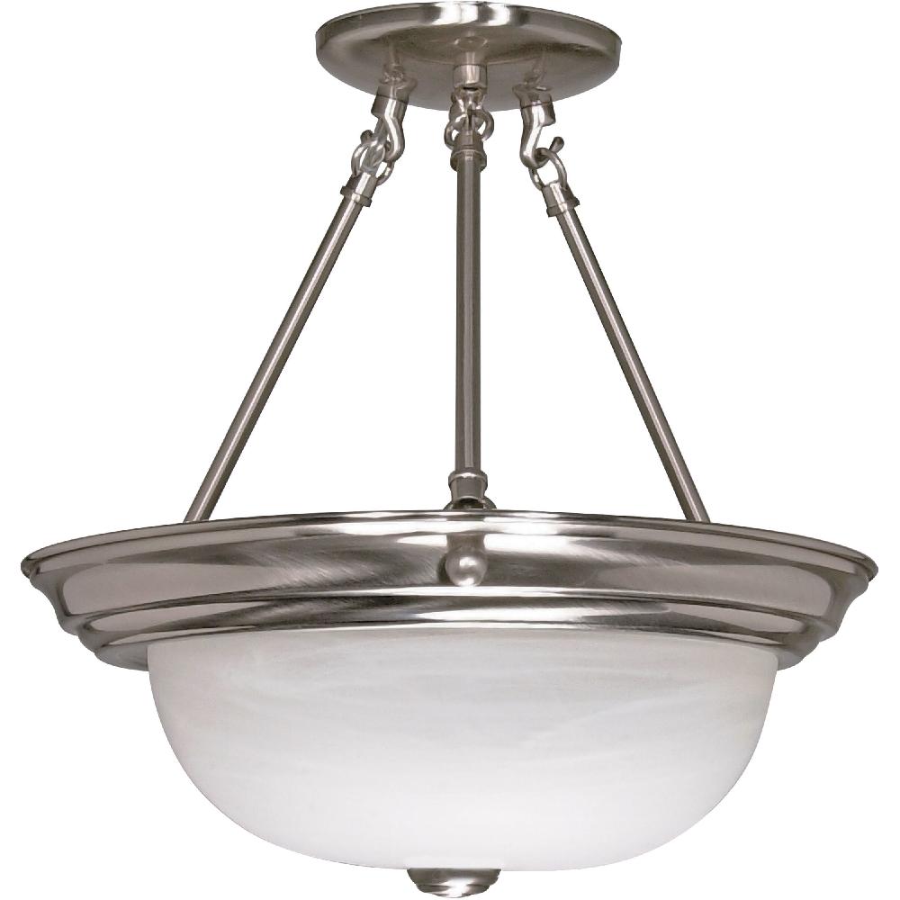 nuvo lighting Brentwood 2 Light 13 inch Brushed Nickel Semi-Flush Ceiling Light