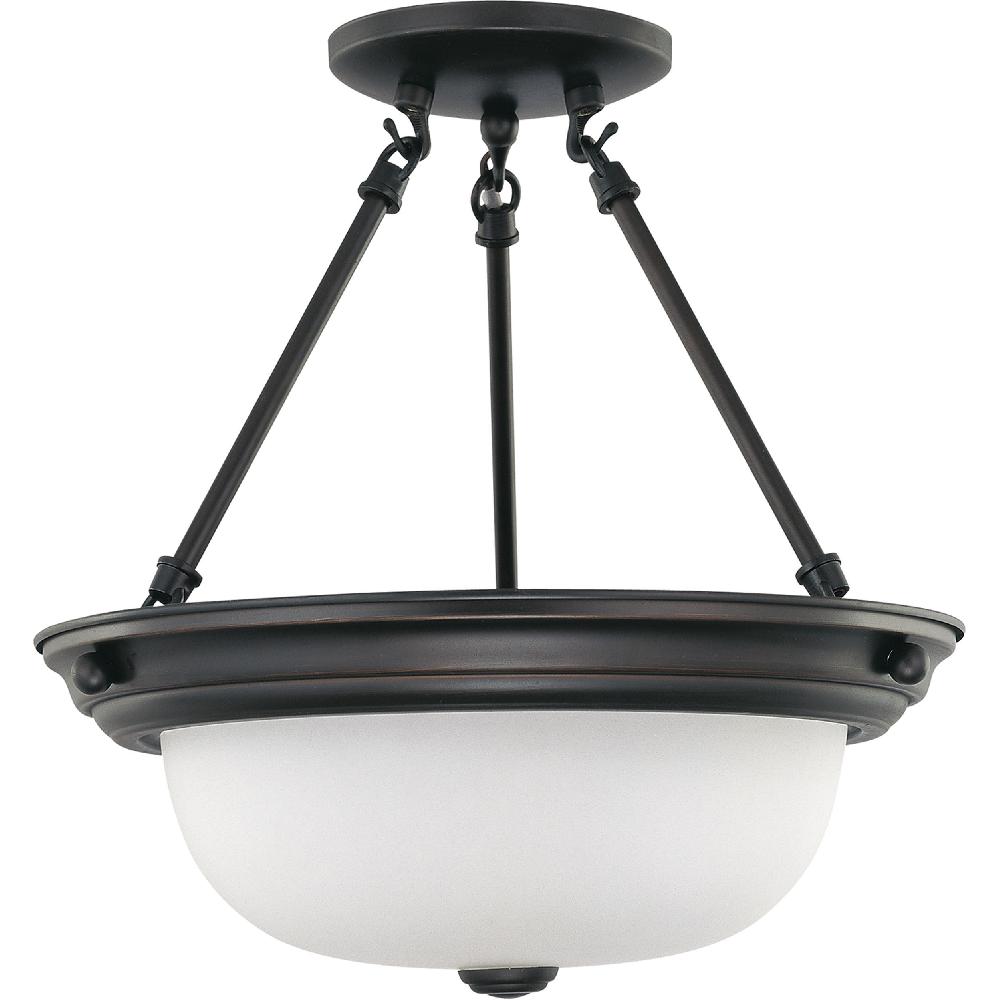 nuvo lighting Brentwood 2 Light 13 inch Mahogany Bronze Semi-Flush Ceiling Light