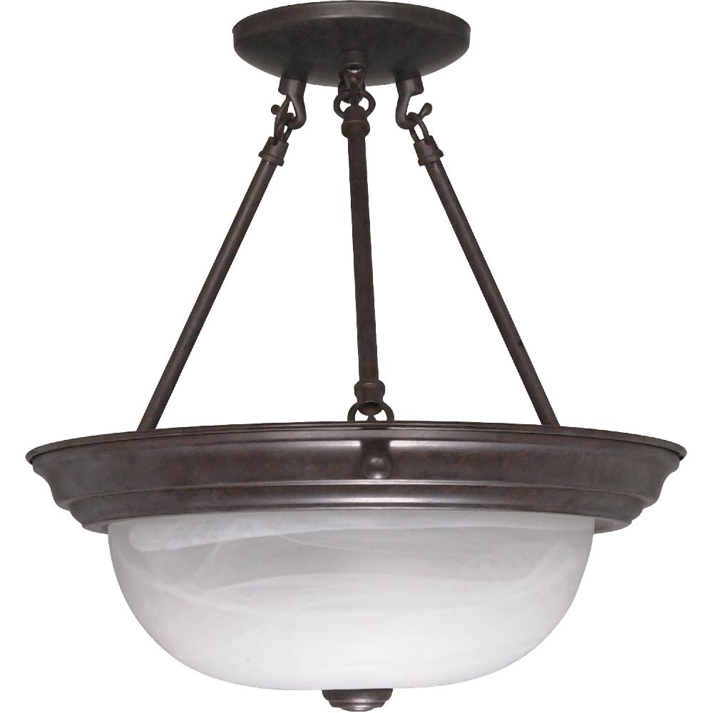 nuvo lighting Brentwood 2 Light 13 inch Old Bronze Semi-Flush Ceiling Light