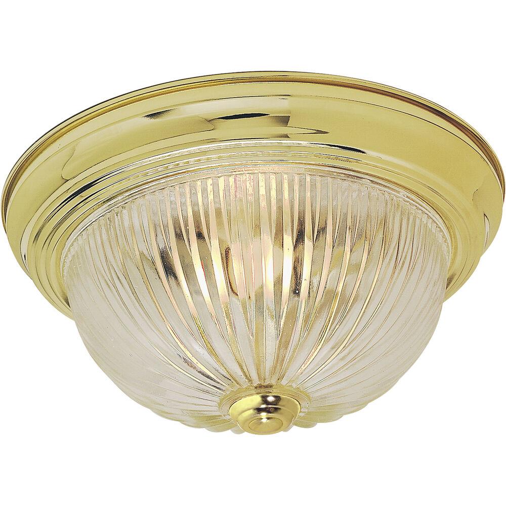 Nuvo Lighting Brentwood 2 Light 13 Inch Polished Brass Flush Mount Ceiling Light