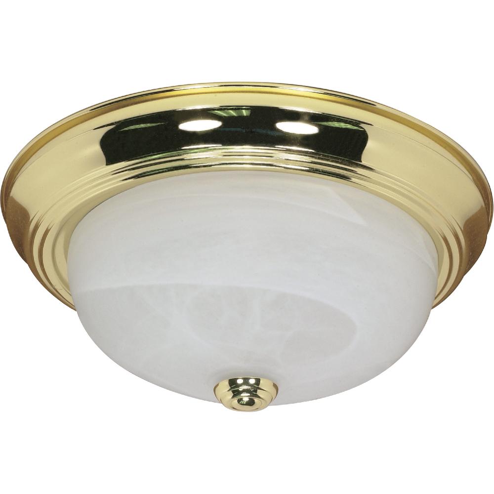 nuvo lighting Brentwood 2 Light 13 inch Polished Brass Flush Mount Ceiling Light
