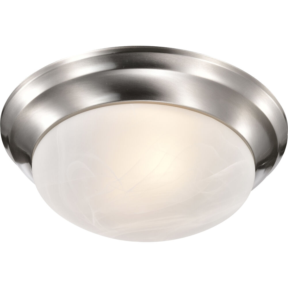 Nuvo Lighting Brentwood 2 Light 14 Inch Brushed Nickel Flush Mount Ceiling Light