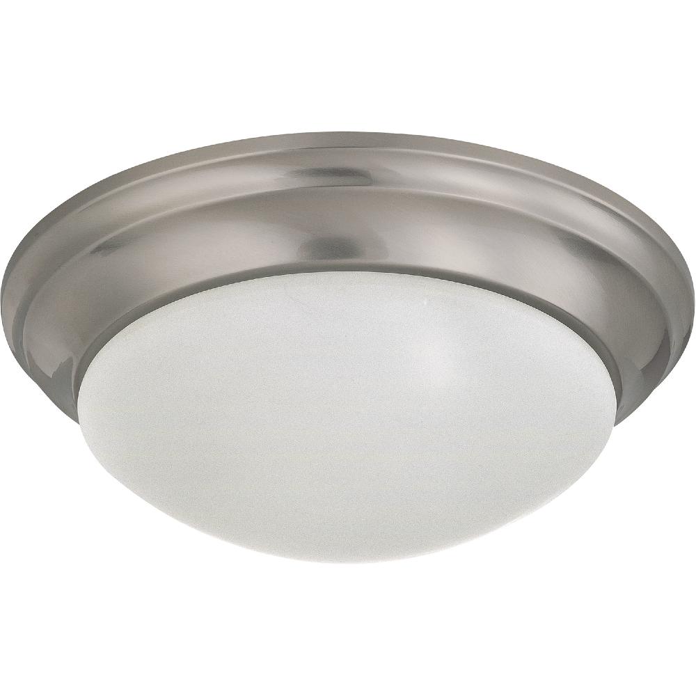 nuvo lighting Brentwood 2 Light 14 inch Brushed Nickel Flush Mount Ceiling Light