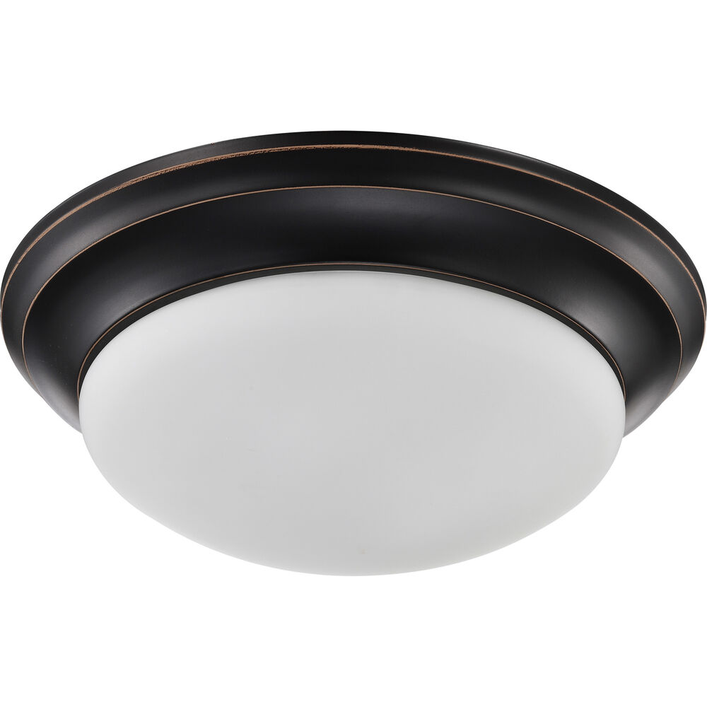 Nuvo Lighting Brentwood 2 Light 14 Inch Mahogany Bronze Flush Mount Ceiling Light