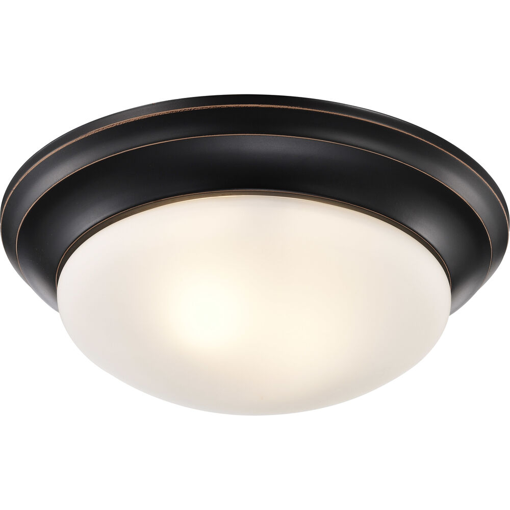 Nuvo Lighting Brentwood 2 Light 14 Inch Mahogany Bronze Flush Mount Ceiling Light