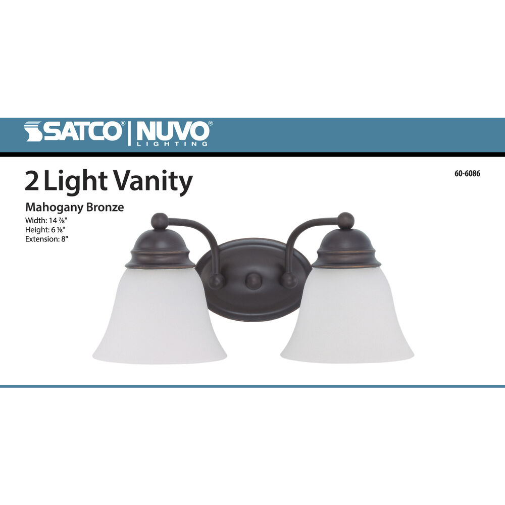 Nuvo Lighting Brentwood 2 Light 15 Inch Mahogany Bronze Vanity Light Wall Light