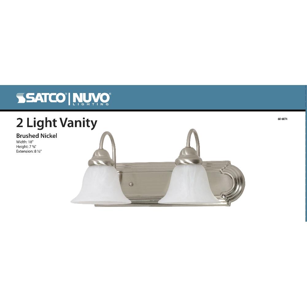 nuvo lighting Brentwood 2 Light 18 inch Brushed Nickel Vanity Light Wall Light
