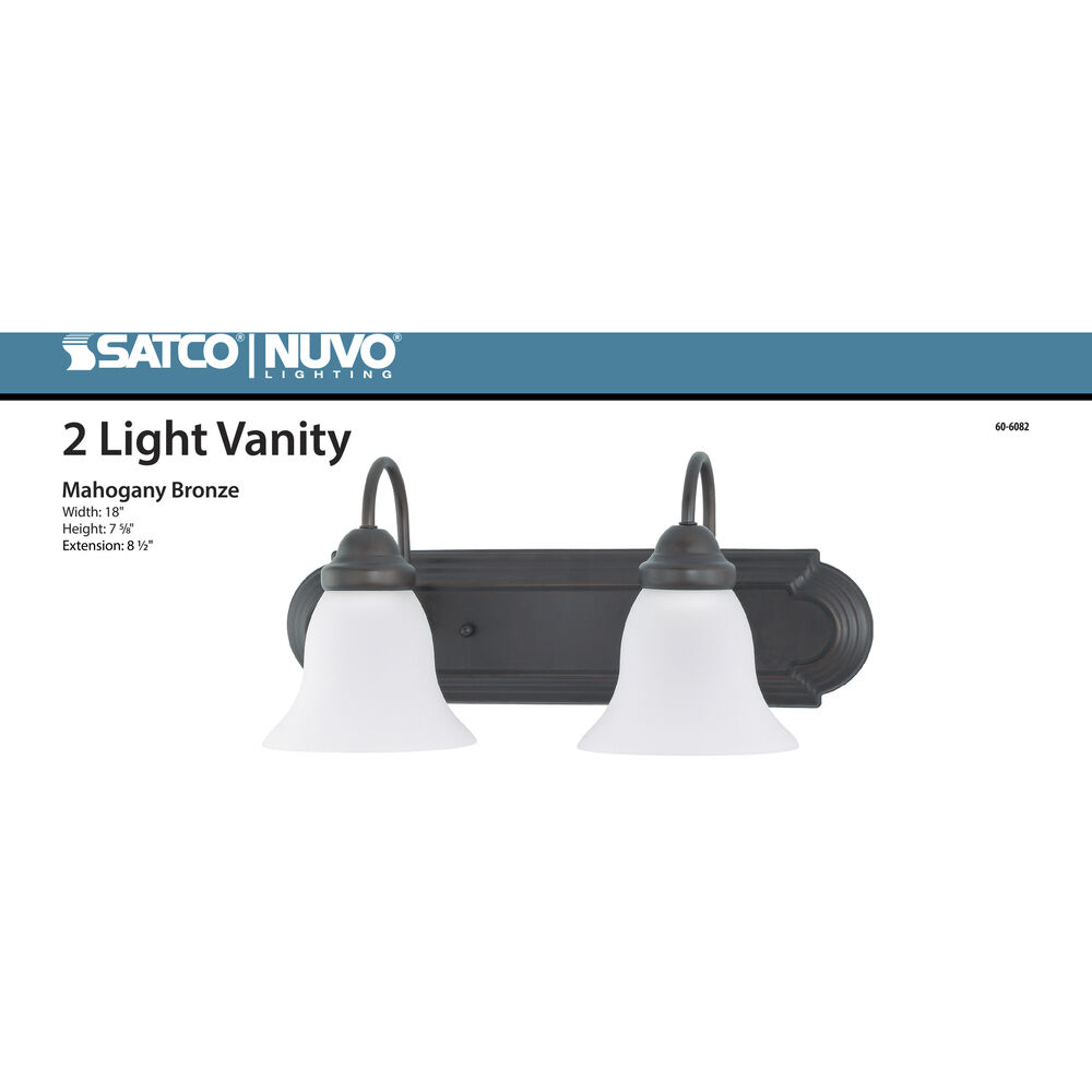 Nuvo Lighting Brentwood 2 Light 18 Inch Mahogany Bronze Vanity Light Wall Light