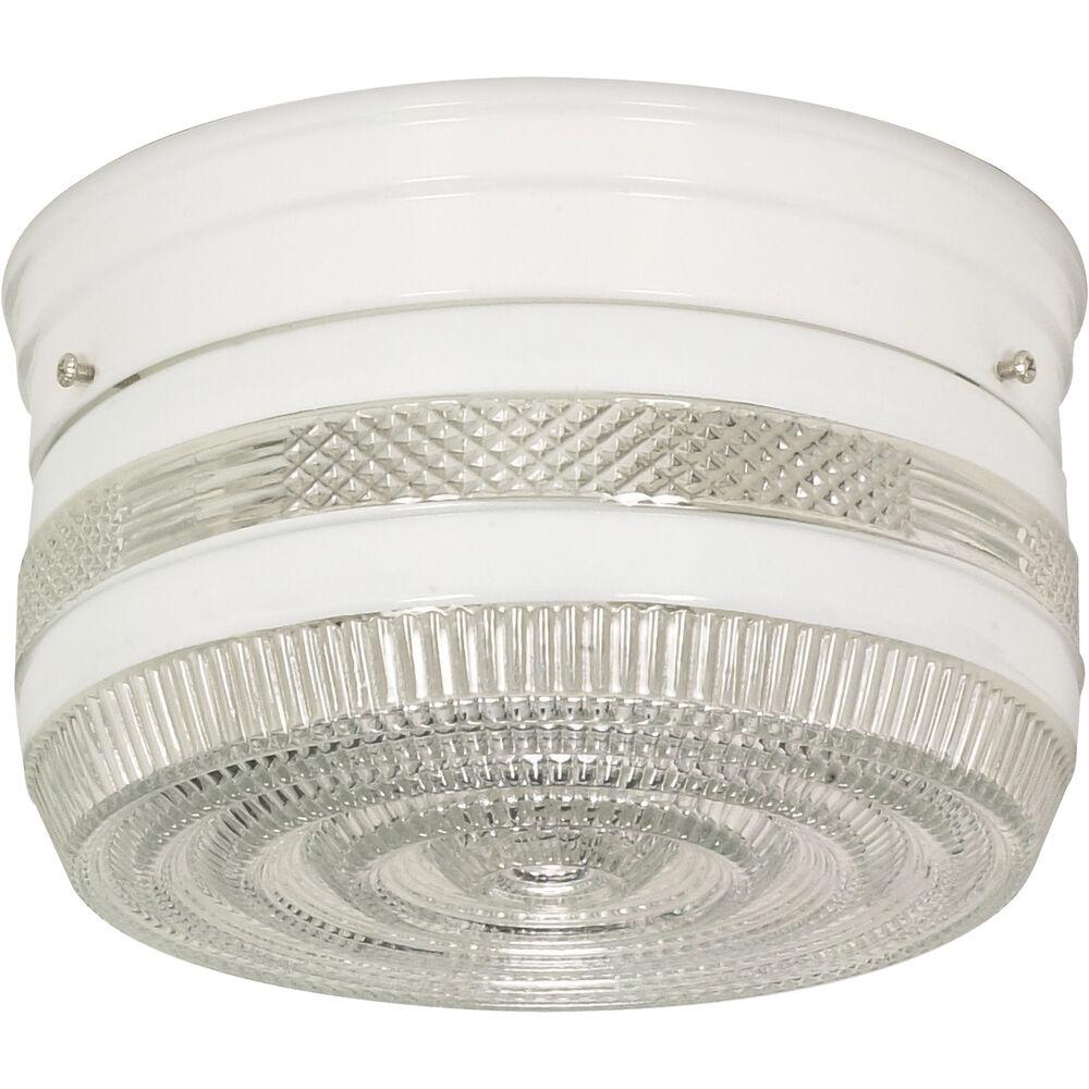 Nuvo Lighting Brentwood 2 Light 8 Inch White Flush Mount Ceiling Light