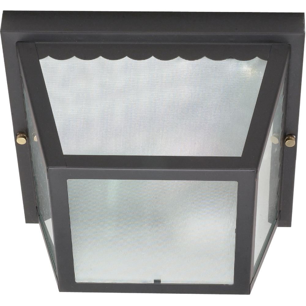 nuvo lighting Brentwood 2 Light 9 inch Black Outdoor Flushmount