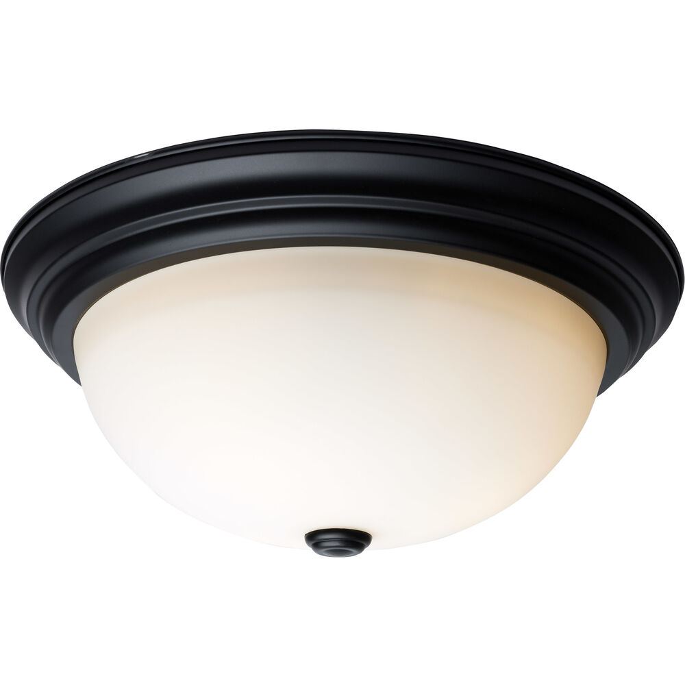Nuvo Lighting Brentwood 3 Light 15.25 Inch Matte Black Flush Mount Ceiling Light