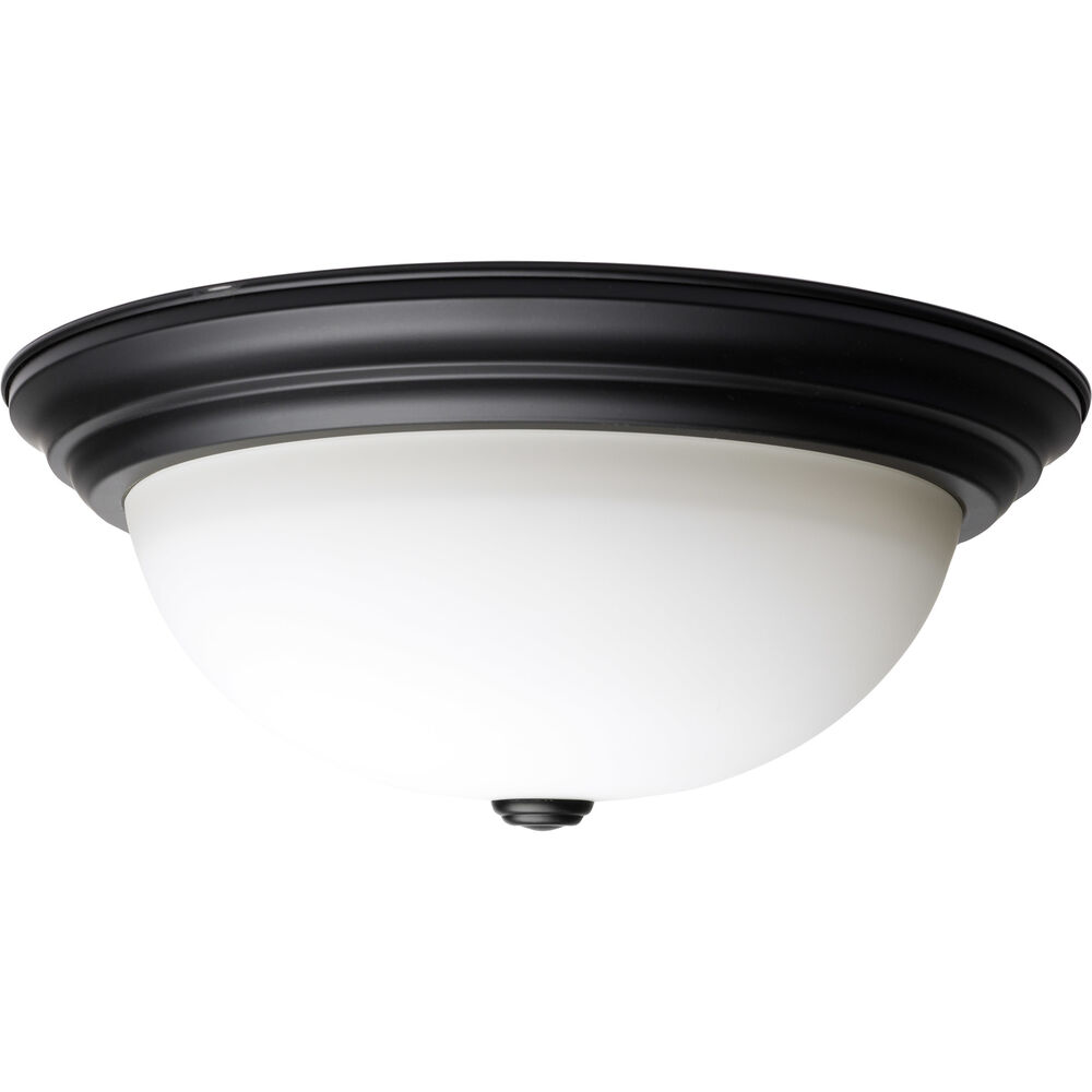 Nuvo Lighting Brentwood 3 Light 15.25 Inch Matte Black Flush Mount Ceiling Light
