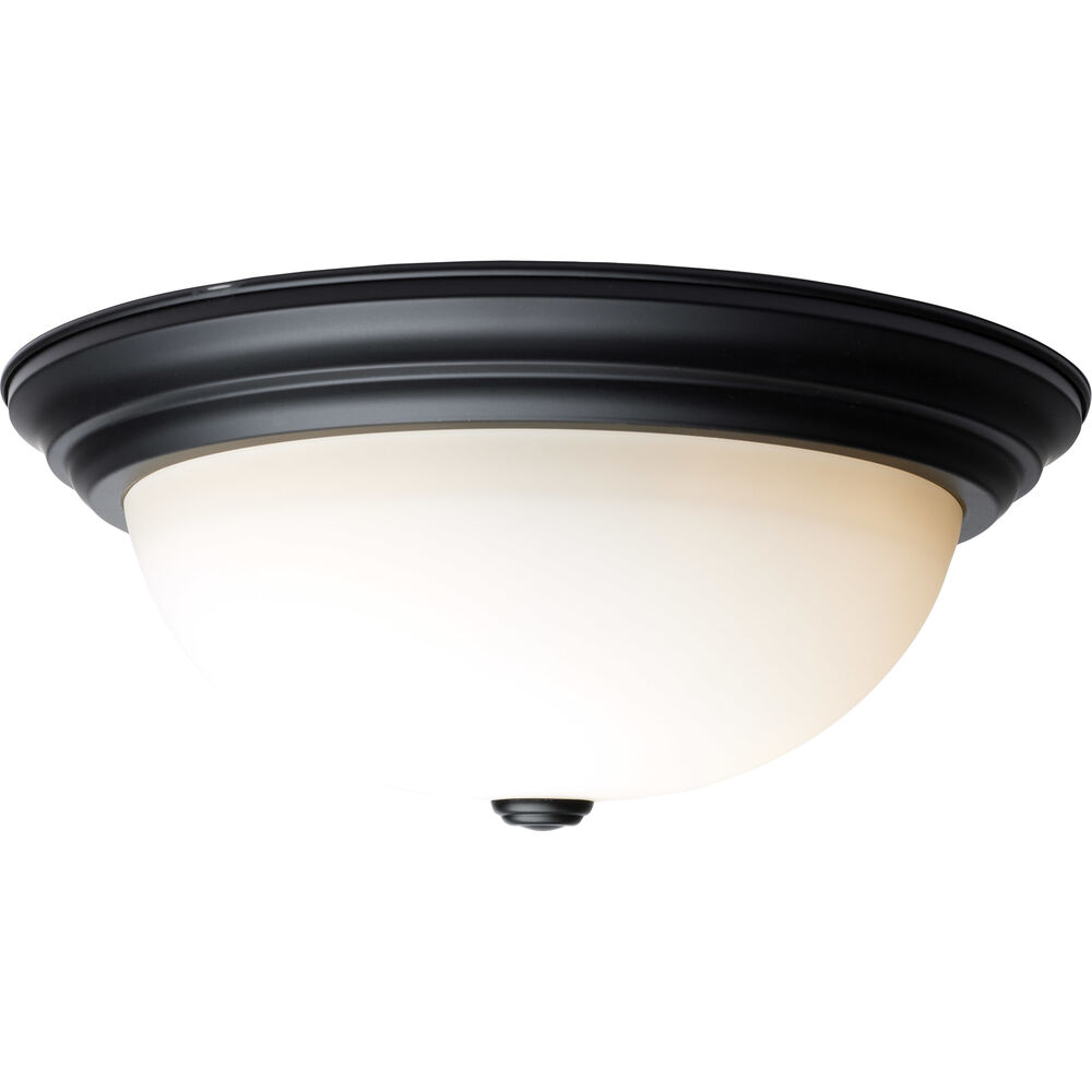 Nuvo Lighting Brentwood 3 Light 15.25 Inch Matte Black Flush Mount Ceiling Light