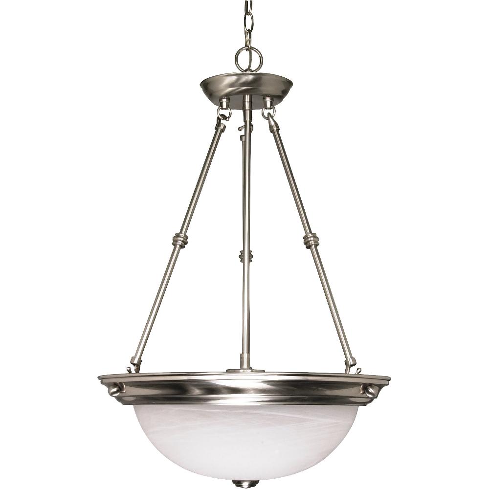 nuvo lighting Brentwood 3 Light 15 inch Brushed Nickel Pendant Ceiling Light