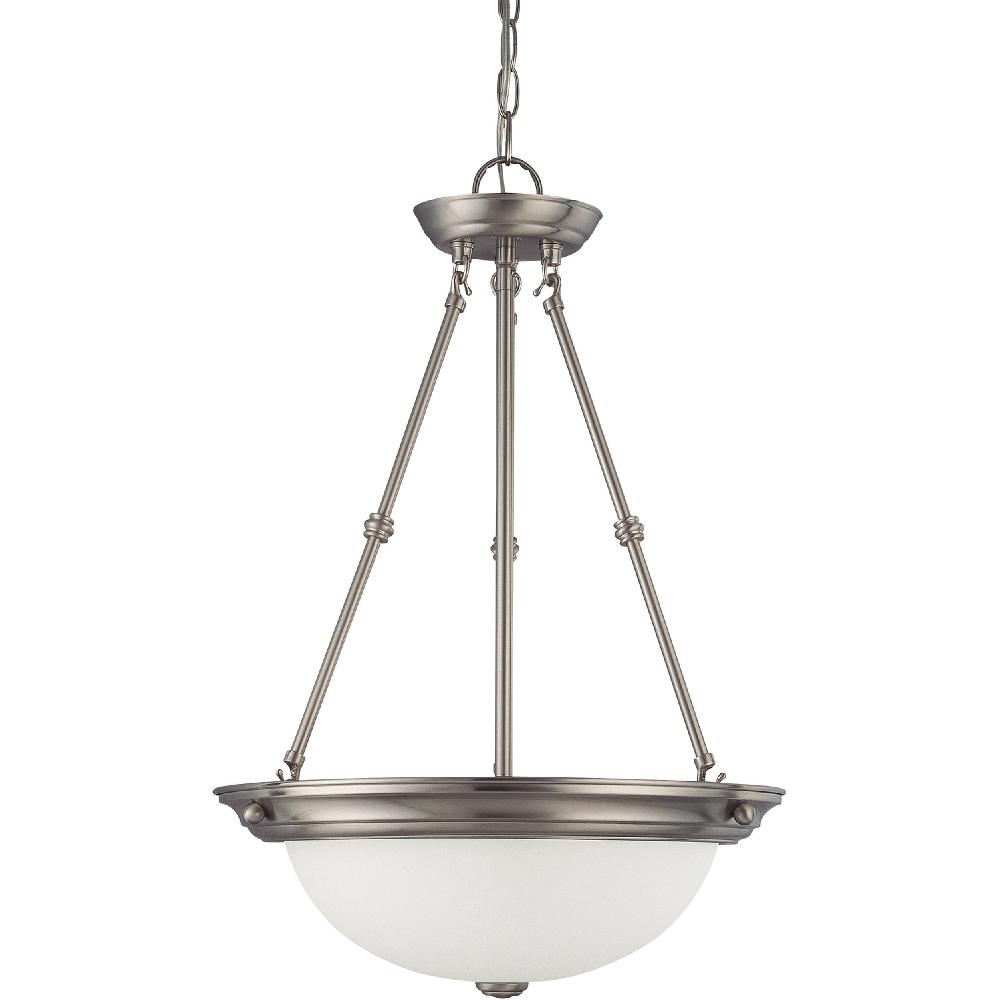 nuvo lighting Brentwood 3 Light 15 inch Brushed Nickel Pendant Ceiling Light