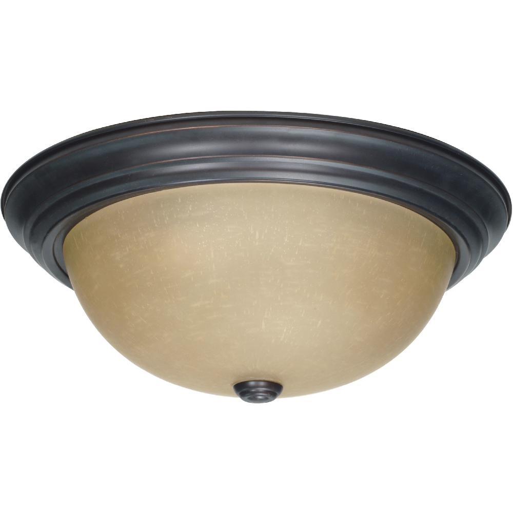 nuvo lighting Brentwood 3 Light 15 inch Mahogany Bronze and Champagne Flush Mount Ceiling Light