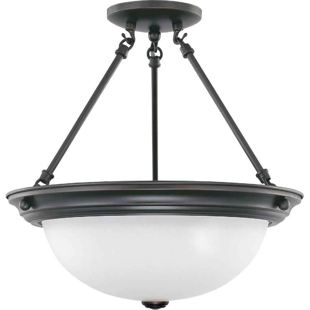 nuvo lighting Brentwood 3 Light 15 inch Mahogany Bronze Semi-Flush Ceiling Light