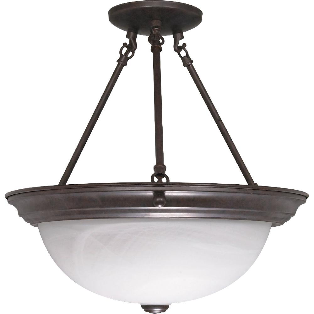 nuvo lighting Brentwood 3 Light 15 inch Old Bronze Semi-Flush Ceiling Light