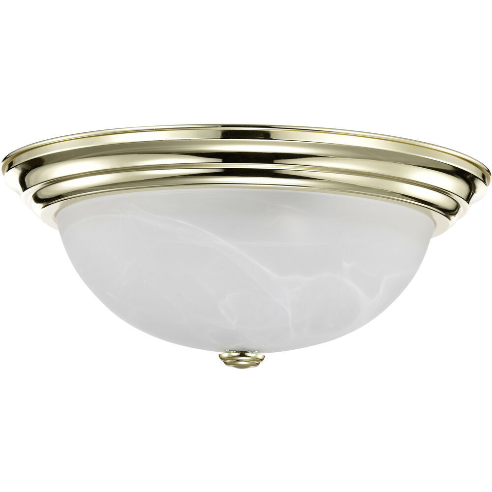 Nuvo Lighting Brentwood 3 Light 15 Inch Polished Brass Flush Mount Ceiling Light