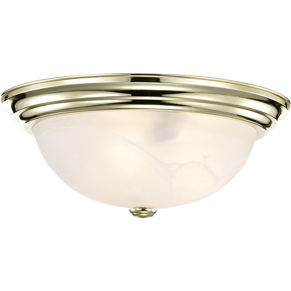 Nuvo Lighting Brentwood 3 Light 15 Inch Polished Brass Flush Mount Ceiling Light