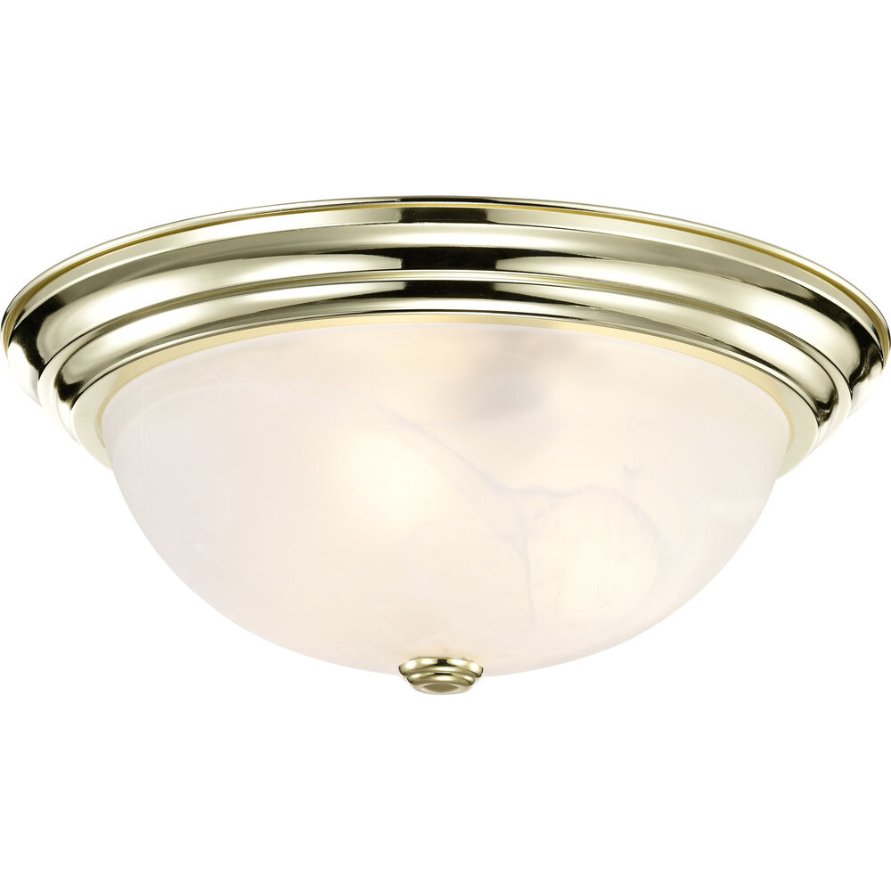 Nuvo Lighting Brentwood 3 Light 15 Inch Polished Brass Flush Mount Ceiling Light