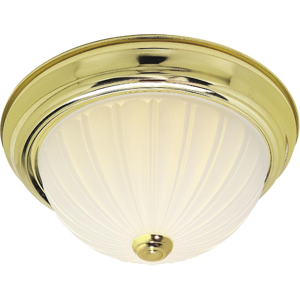 nuvo lighting Brentwood 3 Light 15 inch Polished Brass Flush Mount Ceiling Light