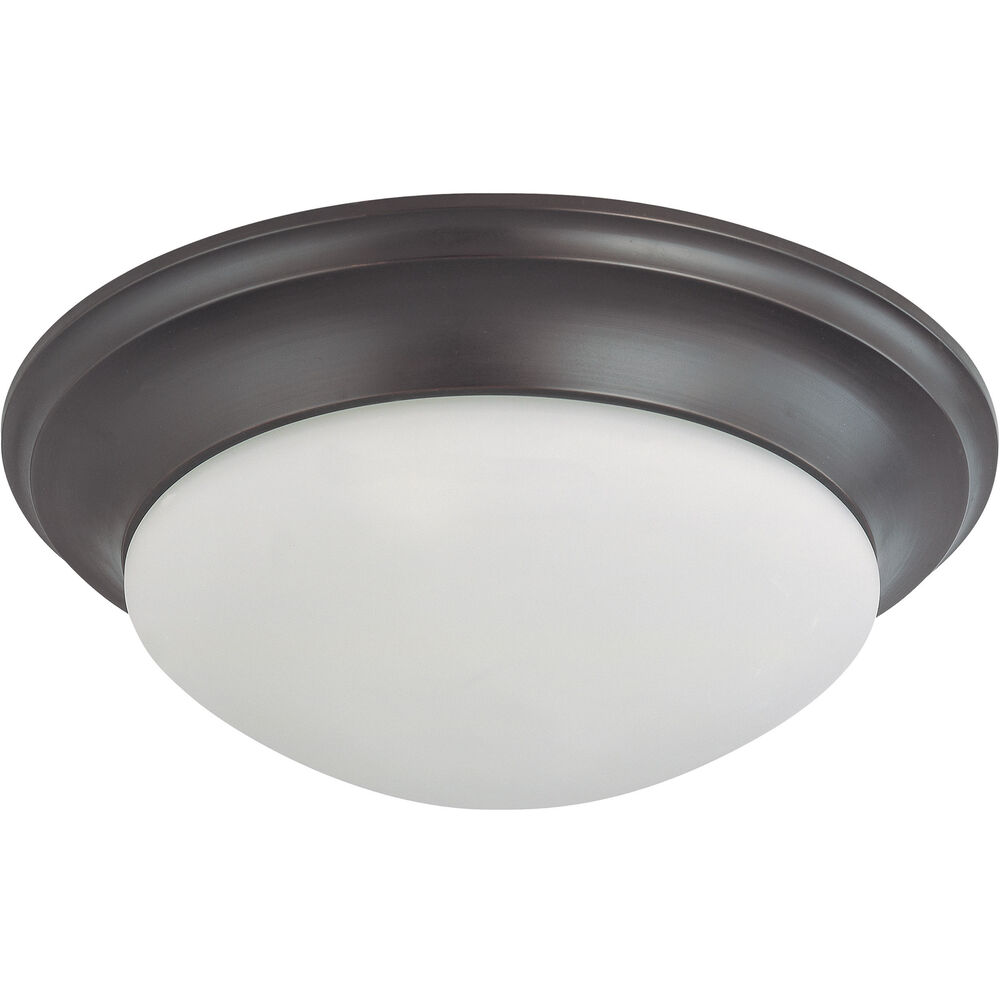 Nuvo Lighting Brentwood 3 Light 17 Inch Mahogany Bronze Flush Mount Ceiling Light