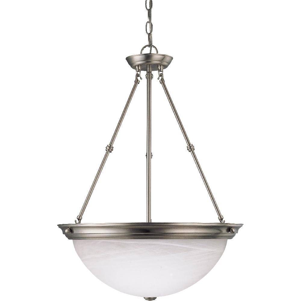 nuvo lighting Brentwood 3 Light 20 inch Brushed Nickel Pendant Ceiling Light
