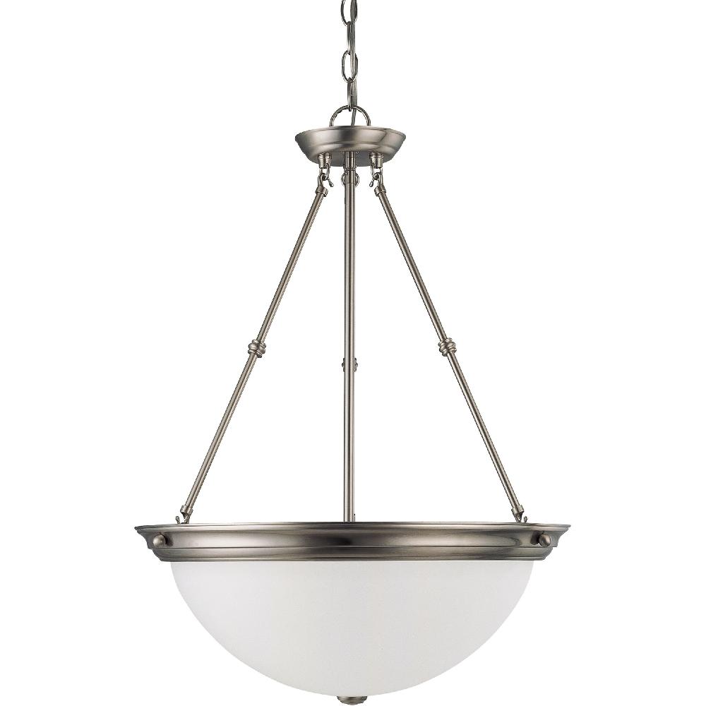 nuvo lighting Brentwood 3 Light 20 inch Brushed Nickel Pendant Ceiling Light